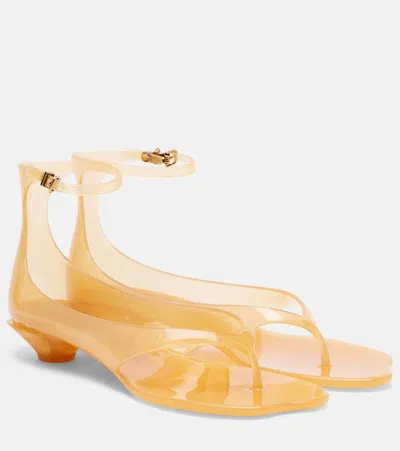 Chloé Jelly Adjustable-strap Sandals In Gold