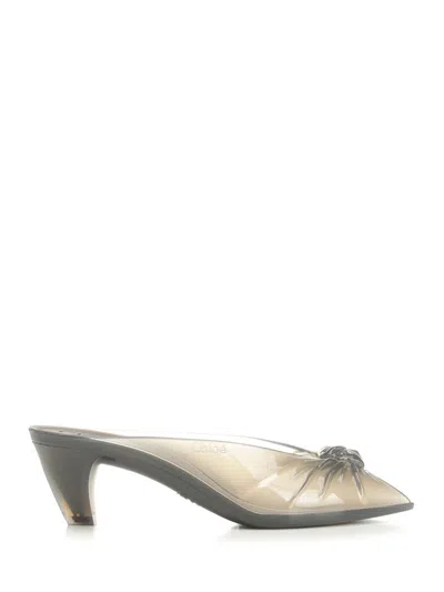 Chloé Jelly Traspartent Tpu Sandal Pumps Grey In Brown