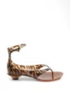 Chloé Jelly Flip-flop Sandals Tropical Print Shell Heel In Brown