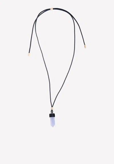 Chloé Jemma Leather Cord Necklace In Blue