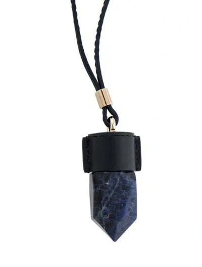 Pre-owned Chloé Jemma Soladite And Leather Pendant Necklace, 45" In Multi