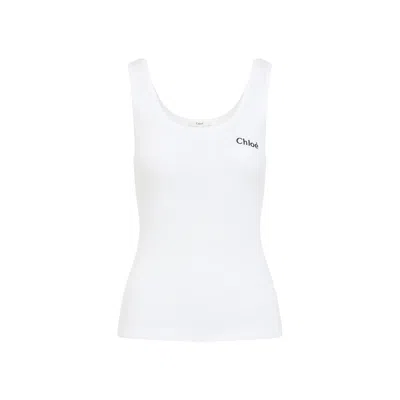 Chloé Jersey Tank Top In Gray