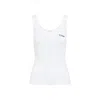 Chloé Logo Ribbed Cotton Jersey Tank Top In White