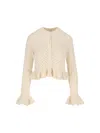 Chloé Latte-colored Crochet Cardigan In Blend In Neutral