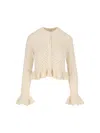 Chloé Latte-colored Crochet Cardigan In Blend In Neutral
