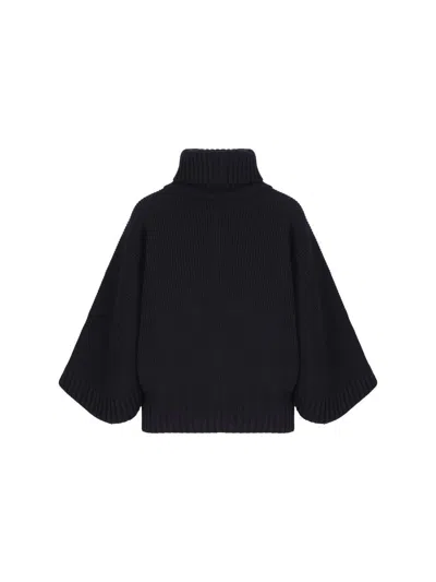 Chloé Ribbed Wool And Cashmere-blend Turtleneck Sweater In Classic Navy