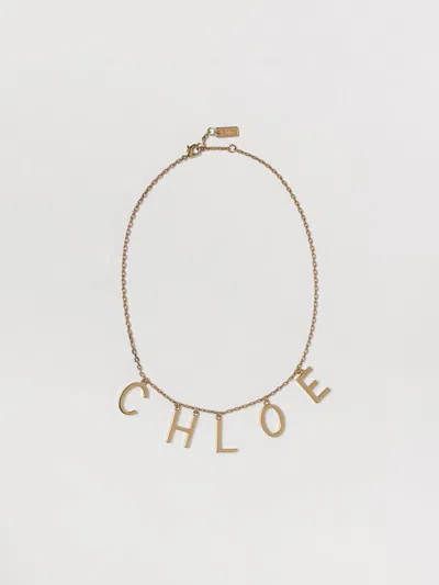 Chloé Chloe Women Gold Metal Chloe Letters Necklace