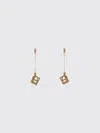 Chloé Chain Detailed Geometric Shape Dangling Earrings In Gold