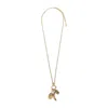 Chloé Women Metallic Necklace With Adjustable Closure And Charms In Brass Woman In Grey
