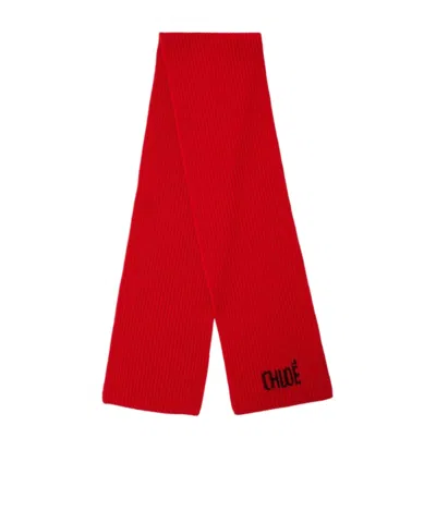 Chloé Joyful Scarf In Red