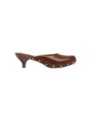 Chloé Judith Studded Leather Clogs In Brown