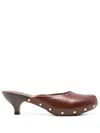 Chloé Judith Studded Leather Clogs In Brown