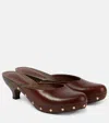 Chloé Judith Studded Leather Clogs In Brown
