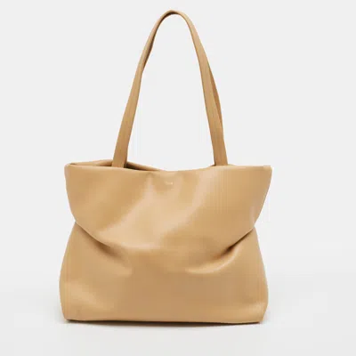 Pre-owned Chloé Judy East/west Beige Leather Tote In Sand