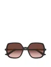 Chloé 55mm Gradient Geometric Sunglasses In Brown