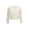 Chloé Wool And Cashmere Fitted Sweater With An Openwork Motif Clothing In Neutral