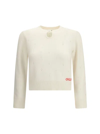 CHLOÉ JUMPER WITH A BUTTONED KEYHOLE NECK