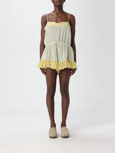 Chloé Organic Silk Romper In Yellow