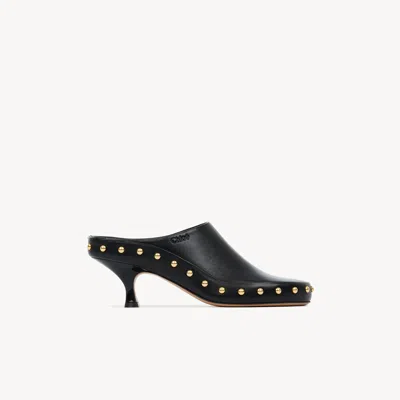 Chloé Mules À Talon Junie In Black