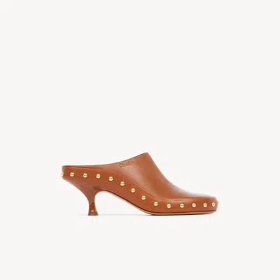Chloé Mules À Talon Junie In Orange
