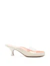 Chloé Womens Chloe Junie Leather And Pvc Heeled Sandals In Neutral