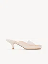 Chloé Womens Chloe Junie Leather And Pvc Heeled Sandals In Neutral