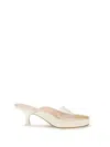 Chloé Womens Chloe Junie Leather And Pvc Heeled Sandals In White