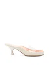 Chloé Womens Chloe Junie Leather And Pvc Heeled Sandals In White