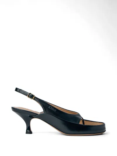 Chloé Junie Slingback Sandals In Black