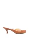 Chloé Junie Leather And Tpu Thong Sandals In Brown