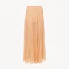 Chloé Jupe Longue Fluide En Mousseline De Soie In Neutral