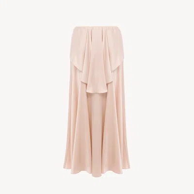 Chloé Fluid Layered Midi Skirt In Washed Silk Satin In Pink