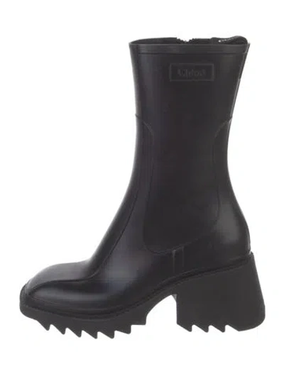 Pre-owned Chloé Karung Rain Boots In Black
