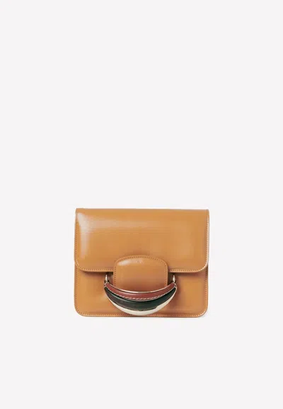 Chloé Kattie Crossbody Bag In Calf Leather In Brown