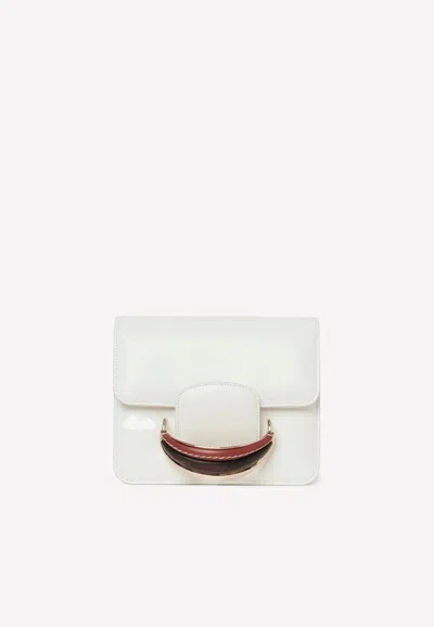 Chloé Kattie Crossbody Bag In Calf Leather In White
