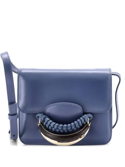 Pre-owned Chloé Kattie Leather Crossbody Bag In Blue