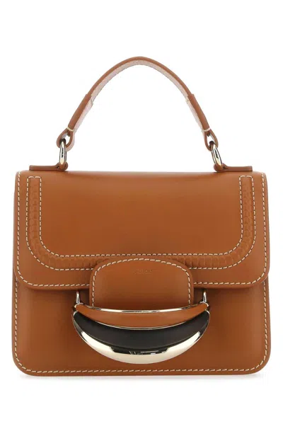 Chloé Kattie Small Crossbody Bag In Leather Brown