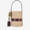 Chloé Kerala 25 Embellished Leather-trimmed Faux Raffia Tote In Brown