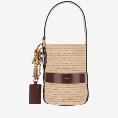 Chloé Kerala 25 Bag In Raffia And Leather