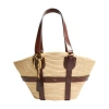 Chloé Kerala Large Basket Tote Bag In Fabric And Leather In Brown