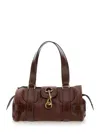 Chloé 'kerala 25' Brown Shoulder Bag With With Logoed Hook Closure In Leather Woman In Brown