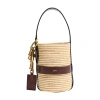Chloé Kerala 25 Embellished Leather-trimmed Faux Raffia Tote In Brown