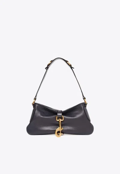 Chloé Kerala 25 Black Shoulder Bag In Navy Blue