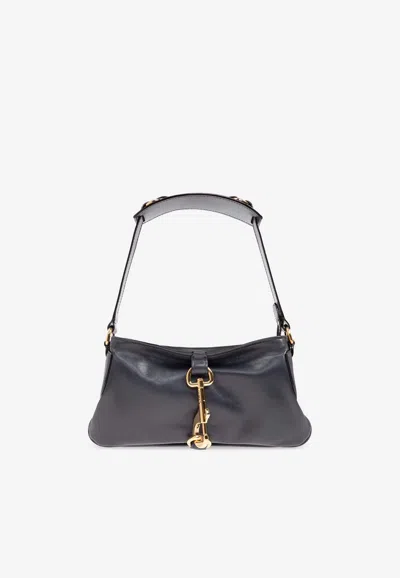 Chloé Kerala 25 Black Shoulder Bag In Navy Blue