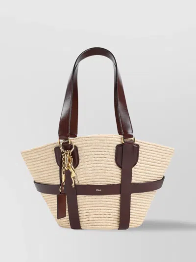 CHLOÉ KERALA 25 RAFFIA SHOULDER BAG