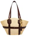 Chloé Kerala Large Basket Tote Bag In Fabric And Leather