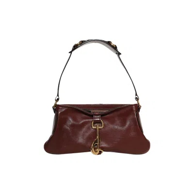 Pre-owned Chloé Kerala 25 Shoulder Bag 'dark Ebony' | Red | Women's Size Onesize