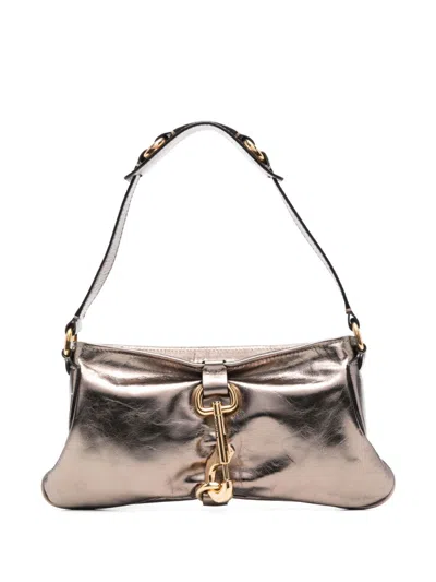 Chloé Sac Porté Épaule Kerala 25 En Cuir Métallisé Femme Gris Taille Onesize 100% Cuir De Veau In Grey