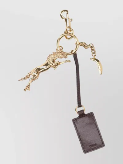 Chloé Key Holder With Horse Charm And Keyring In Gold