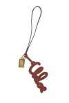 Chloé Iconic Bag Charm Leather Strap Key Cases In Brown